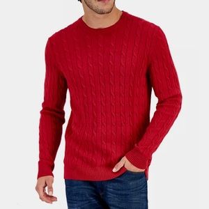 HP❤️ CLUB ROOM Men's Cable-Knit Cotton Sweater Large